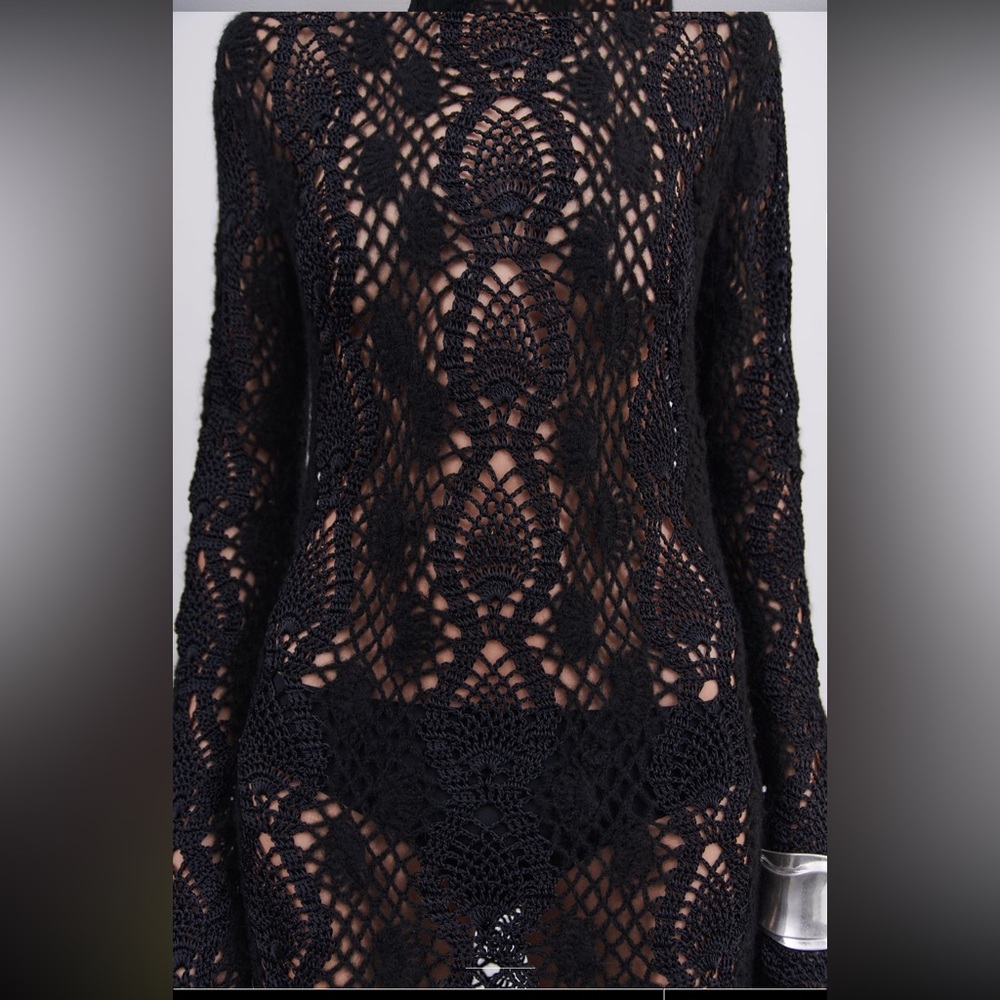 Zara long crocheted dress limited edition hand knit - Picture 7 of 13
